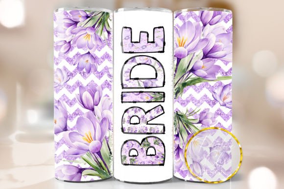 Floral Bride Skinny Tumbler Wrap PNG Review