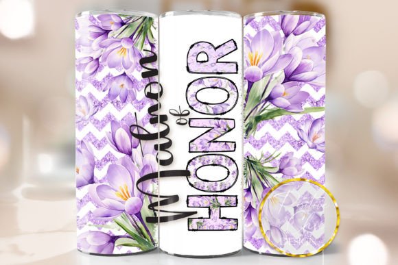 Floral Matron of Honor Tumbler Wrap PNG Review
