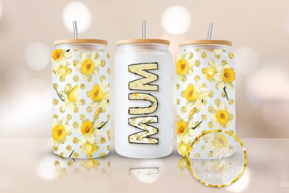 Floral Mum 16oz Glass Can Wrap PNG Review