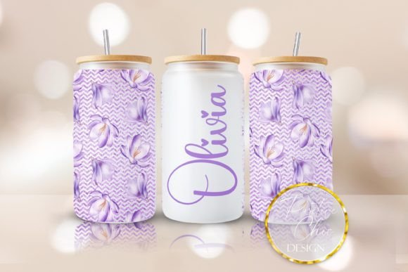 Floral Personalized Libbey Cup Wrap PNG Review