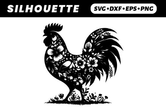 Floral Rooster Silhouette, White BG: A Designer's Real-World Review