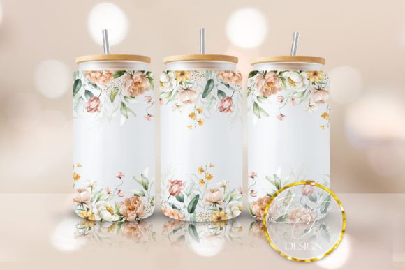 Flowers Libbey Glass Can Wrap Floral PNG Review