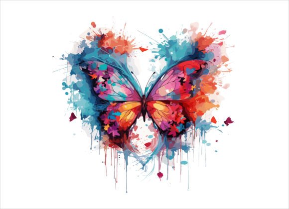 Watercolor Butterflies Floral Vector Review